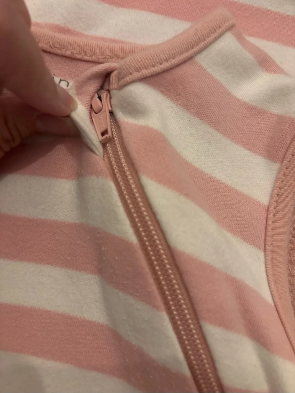 Woolino Ecolino Pink & White Striped Sleeveless Baby Sleep Sack 100% cotton